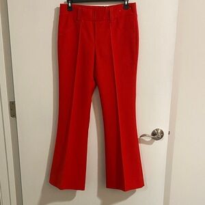 Vibrant Red Flare 70s Western Polyester Pants